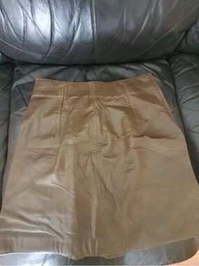 Zara Brown Leather Mini Skirt
